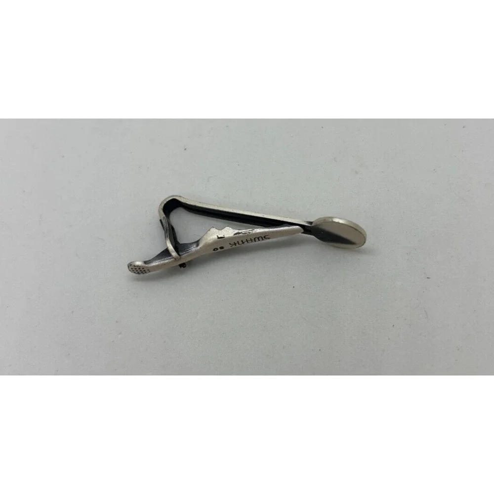 Tie Bar Tack Pin in Silver Tone with Fleur de Lis Signed Swank Vintage‎